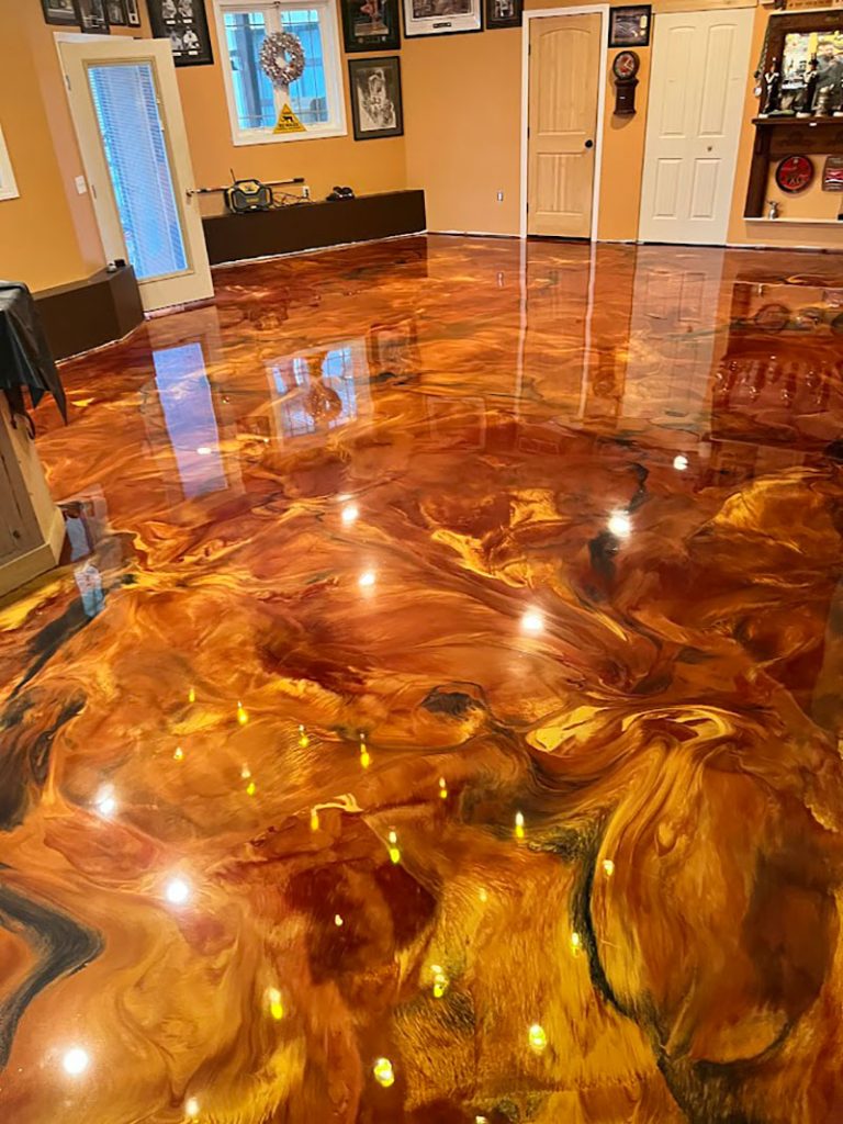 Metallic marble concrete floor